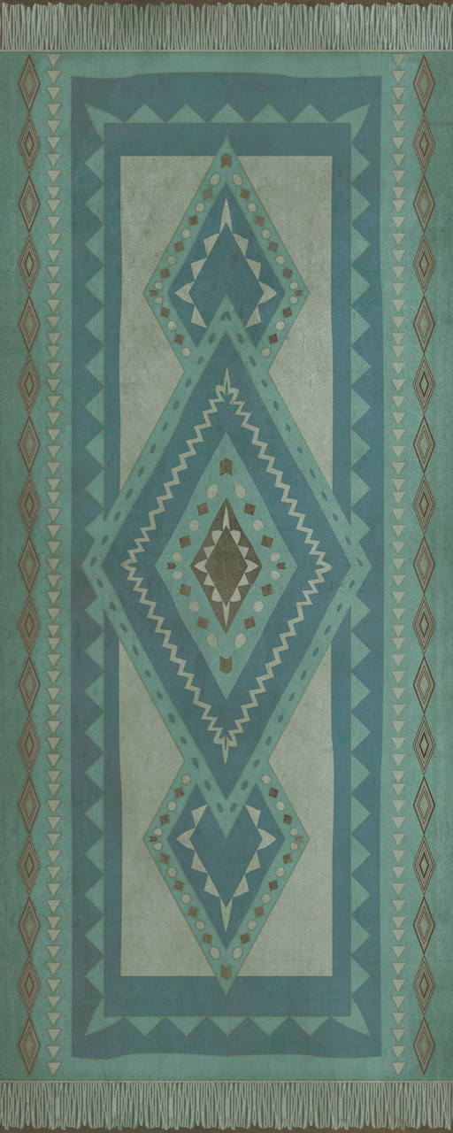 Pattern 61 Wanderlust - vinyl floor cloth sizes 30x75, 36x90