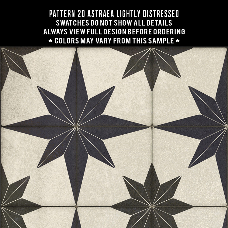Classic Pattern 20 Astraea lightly distressed - vinyl floor cloth swatch