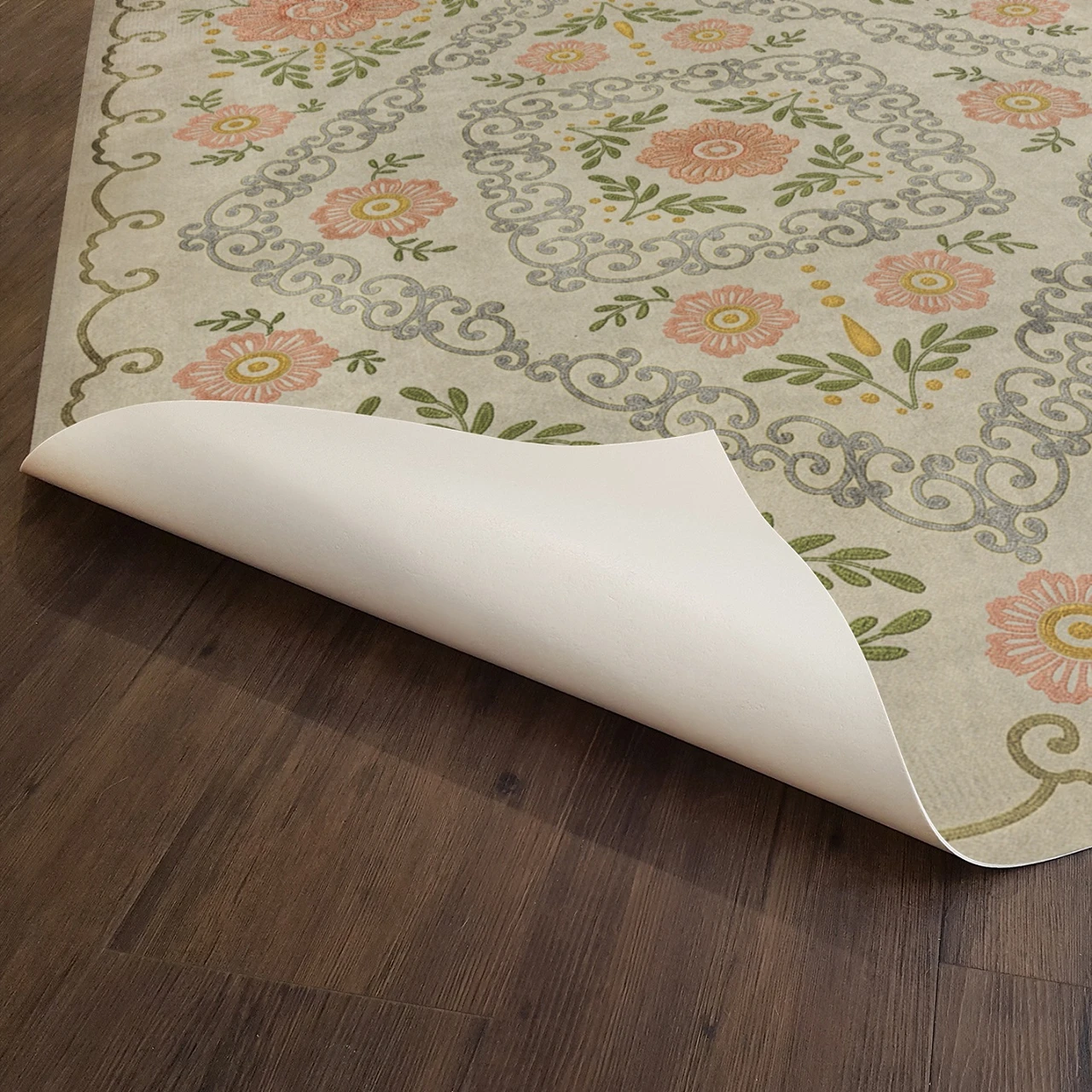 Pattern 69 A Little Decorum - vinyl floor cloth underside 