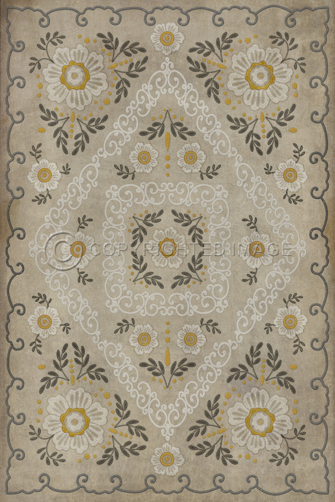 Pattern 69 Charmed to Meet You - vinyl floor cloth image for all rectangle sizes