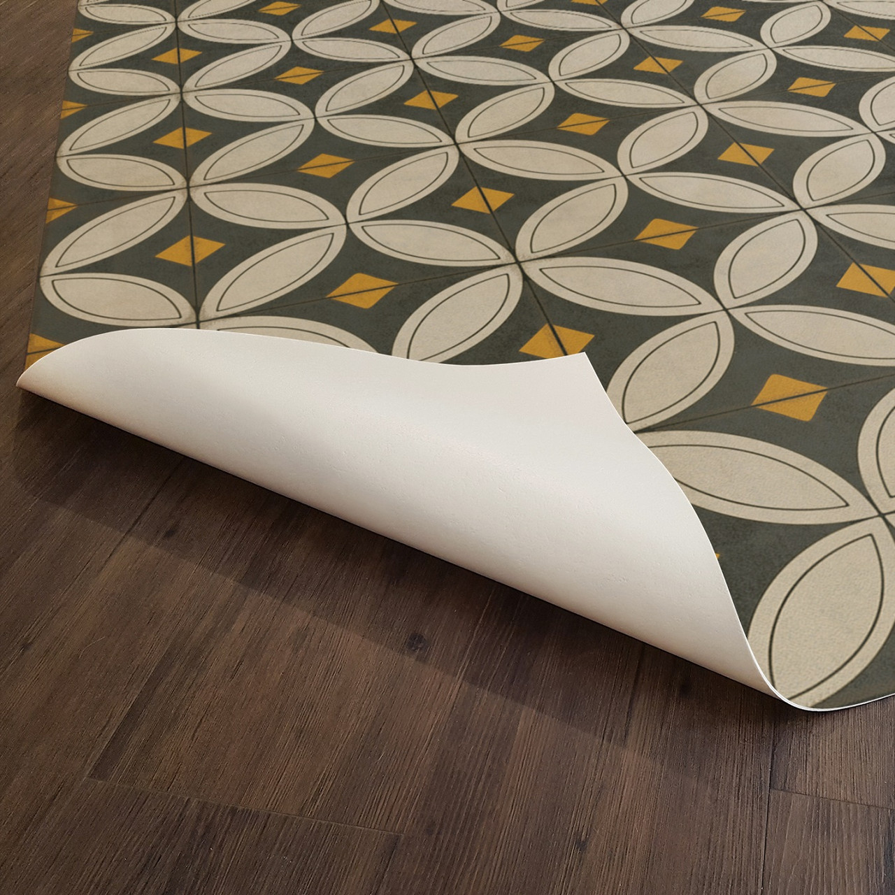 Pattern 70 May the Lights Guide You Home - vinyl floor cloth underside 