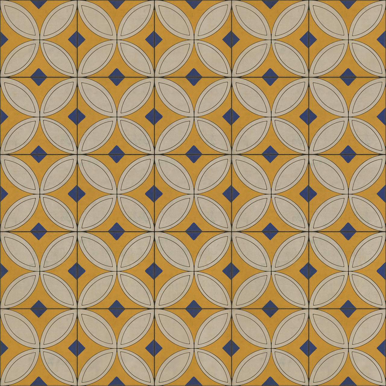 Pattern 70 While the Light Shines On - vinyl floor cloth sizes 96x96, 120x120