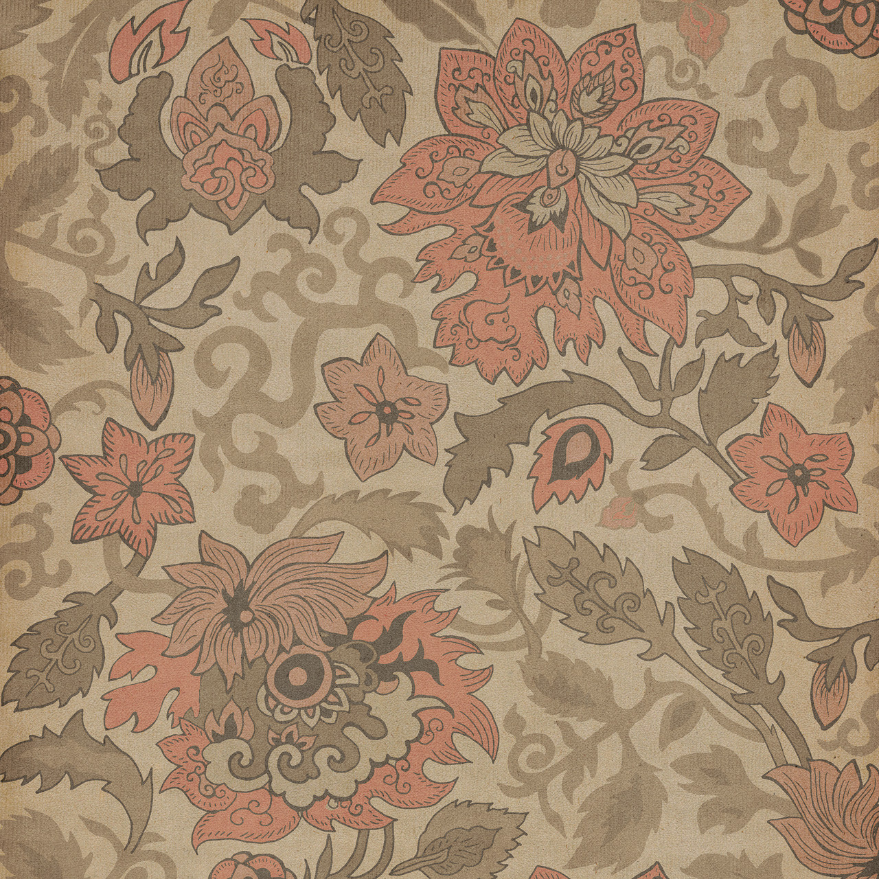 Pattern 71 Kyoto - vinyl floor cloth, Image for all square sizes