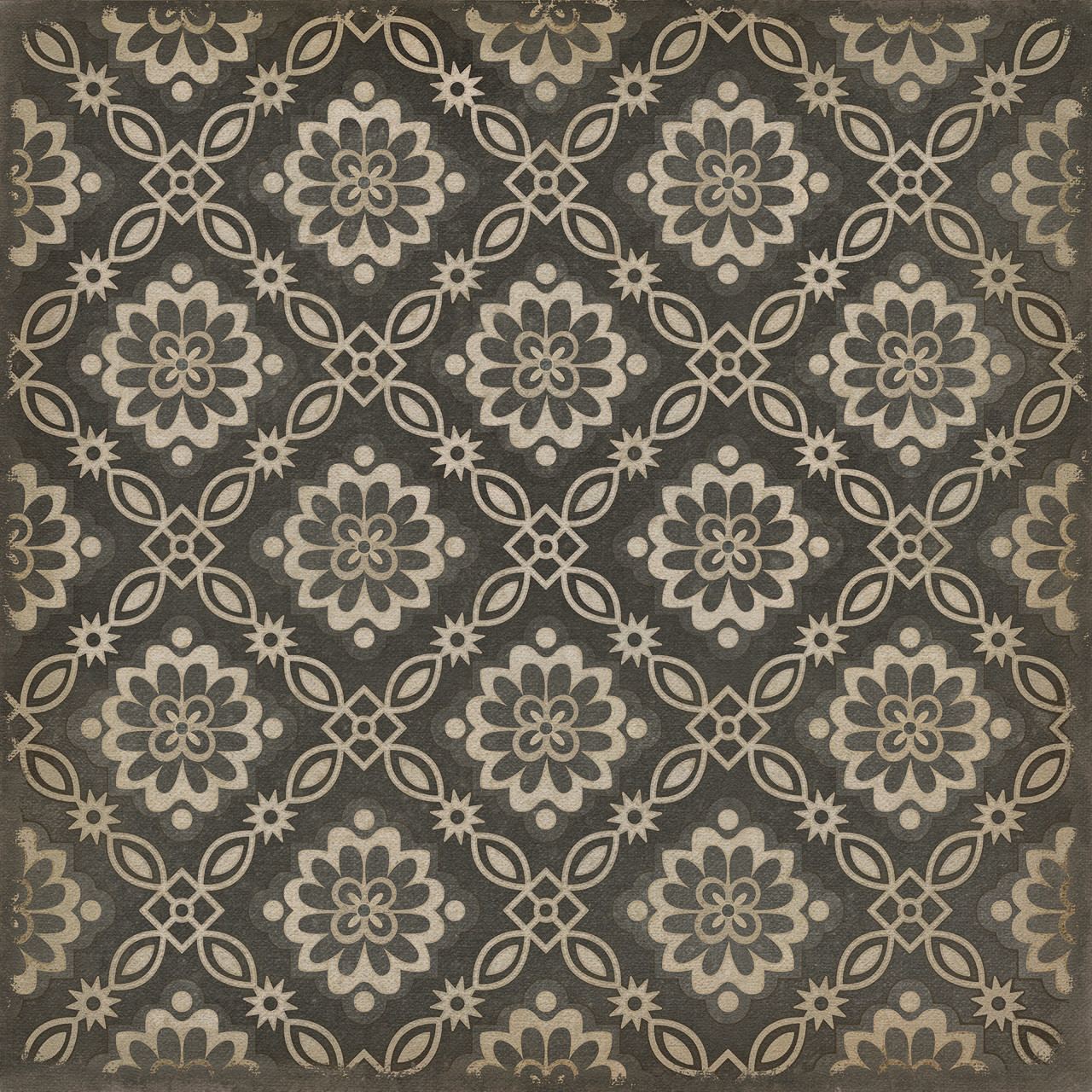 Williamsburg Bookbinder Dixon - vinyl floor cloth sizes 36x36, 48x48