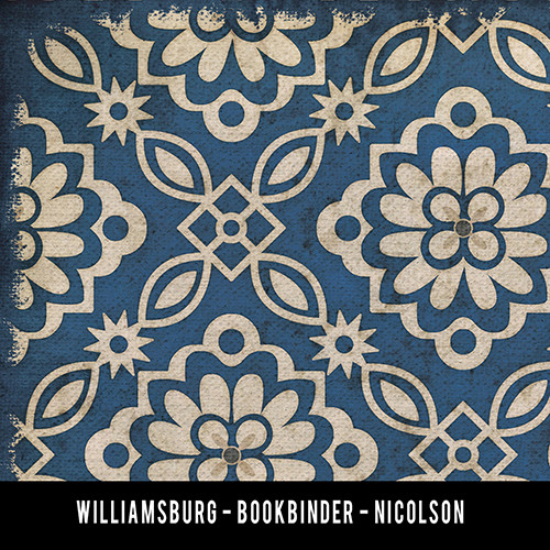Williamsburg Bookbinder Nicolson - vinyl floor cloth swatch sample