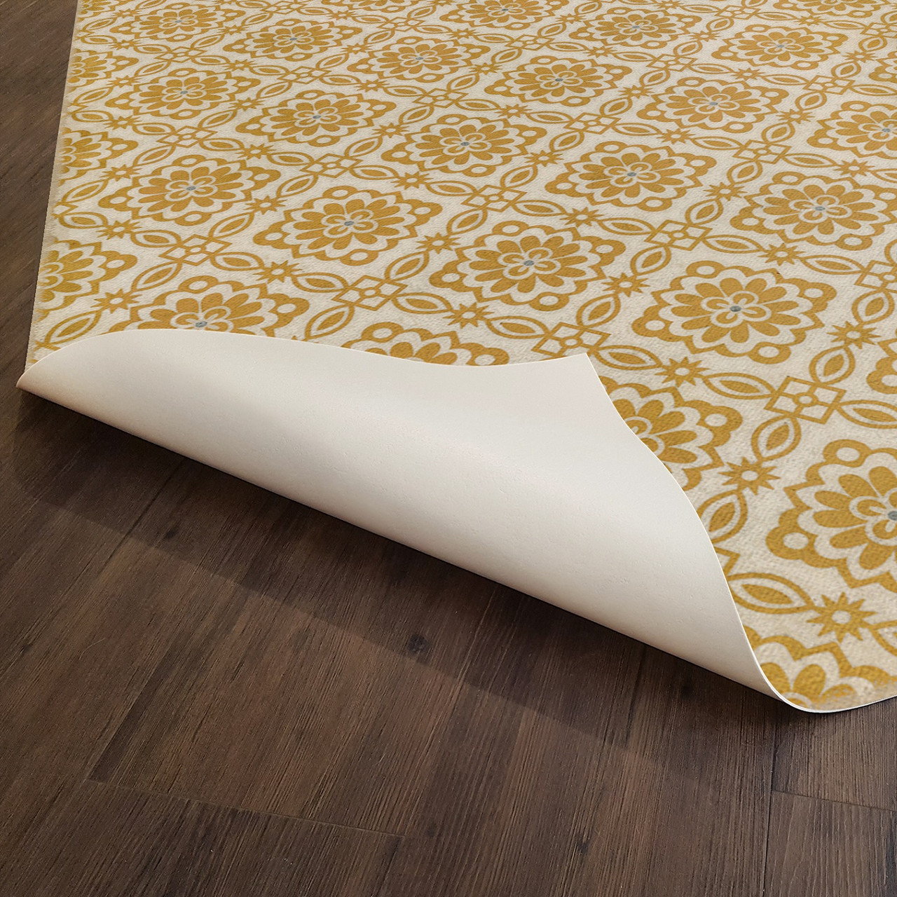 Williamsburg Bookbinder Parks - vinyl floor cloth underside 