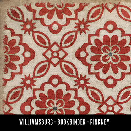 Williamsburg Bookbinder Pinkney - vinyl floor cloth swatch sample