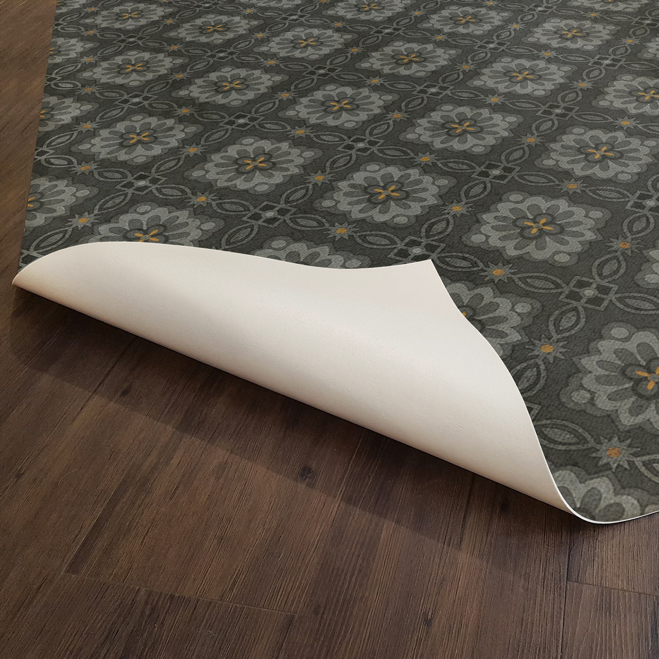 Williamsburg Bookbinder Stark - vinyl floor cloth underside 