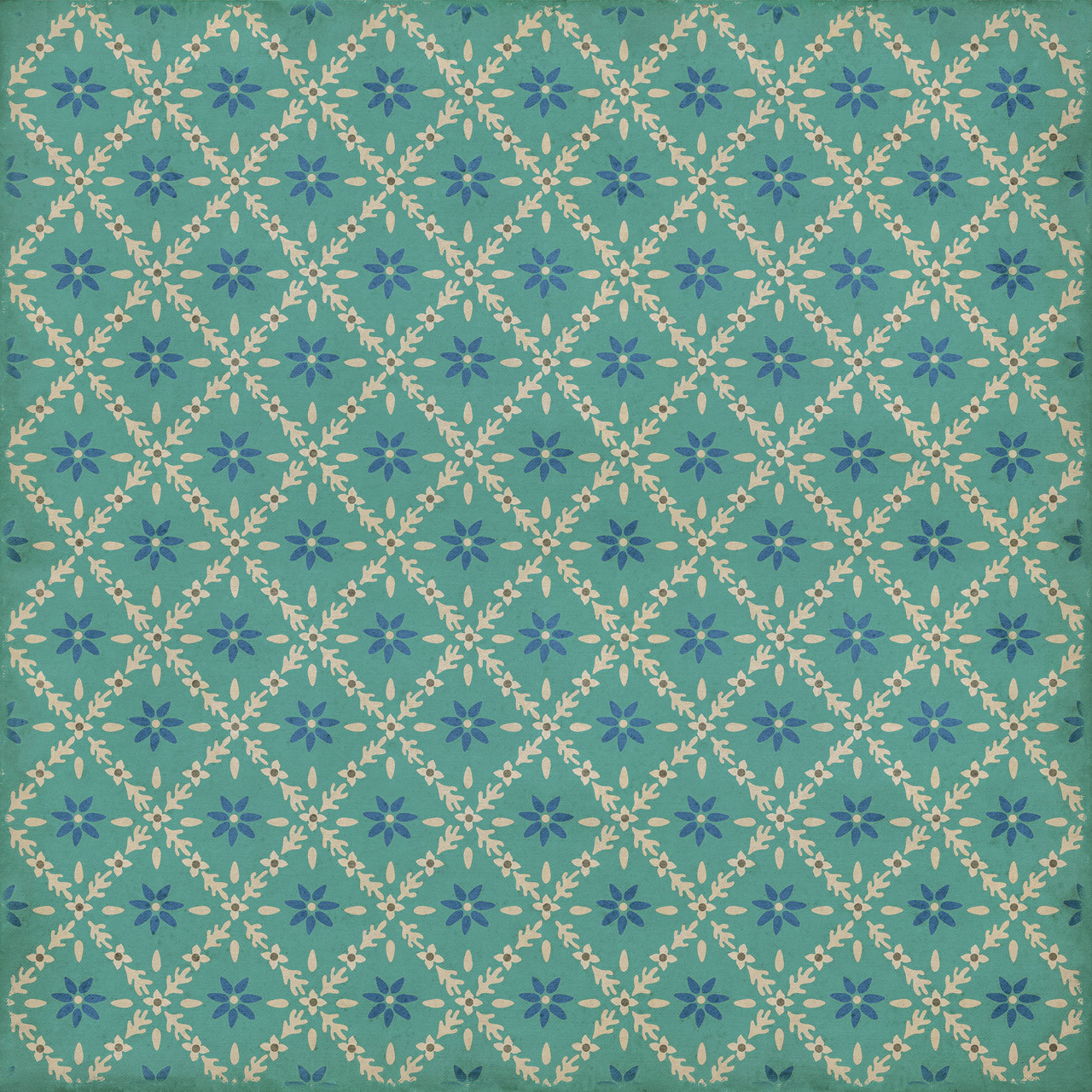 Williamsburg Naturalist Bartram - vinyl floor cloth sizes 96x96, 120x120