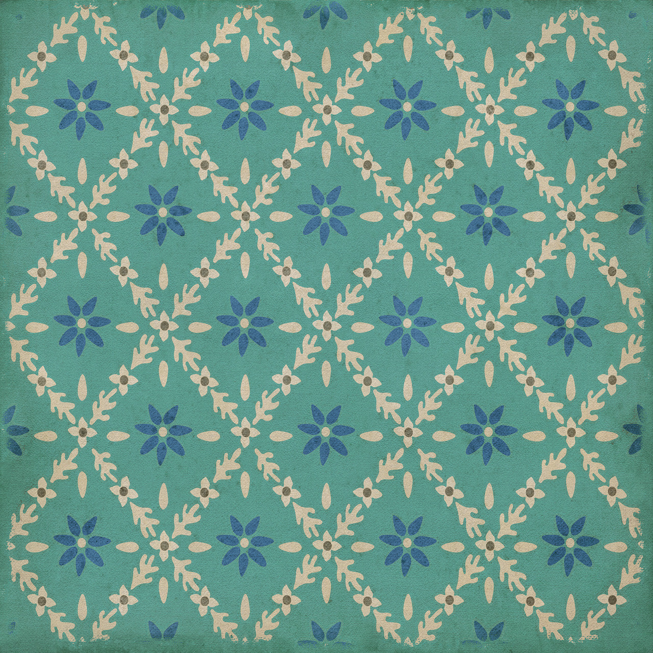 Williamsburg Naturalist Bartram - vinyl floor cloth sizes 36x36, 48x48