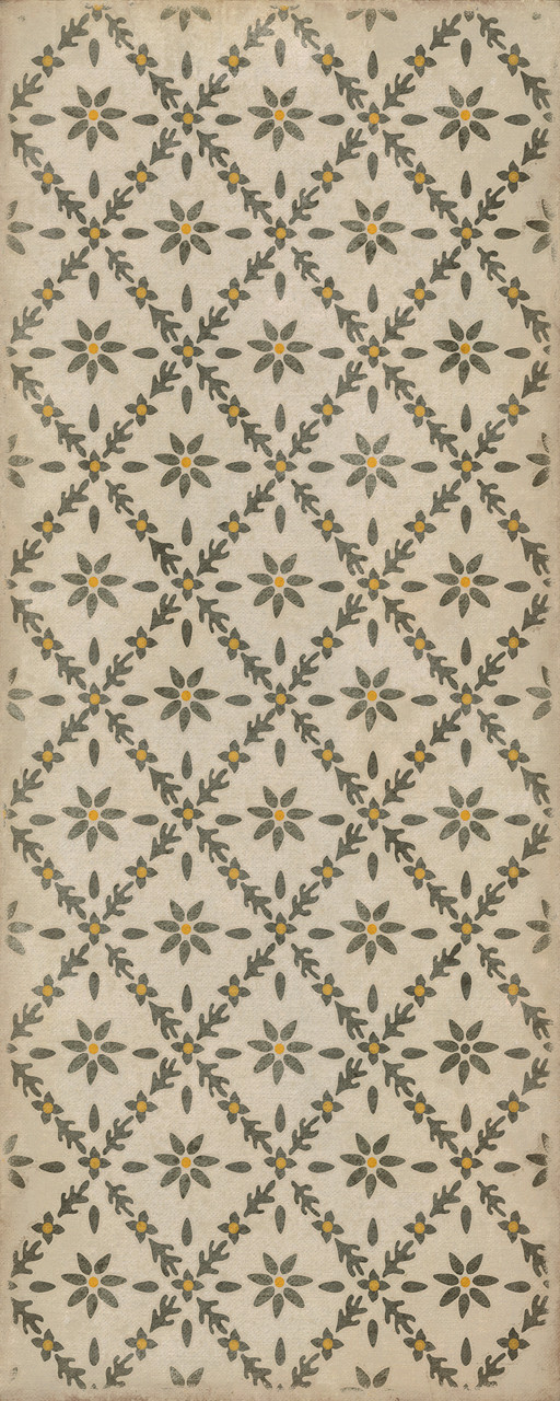 Williamsburg Naturalist Clayton - vinyl floor cloth size 36x90