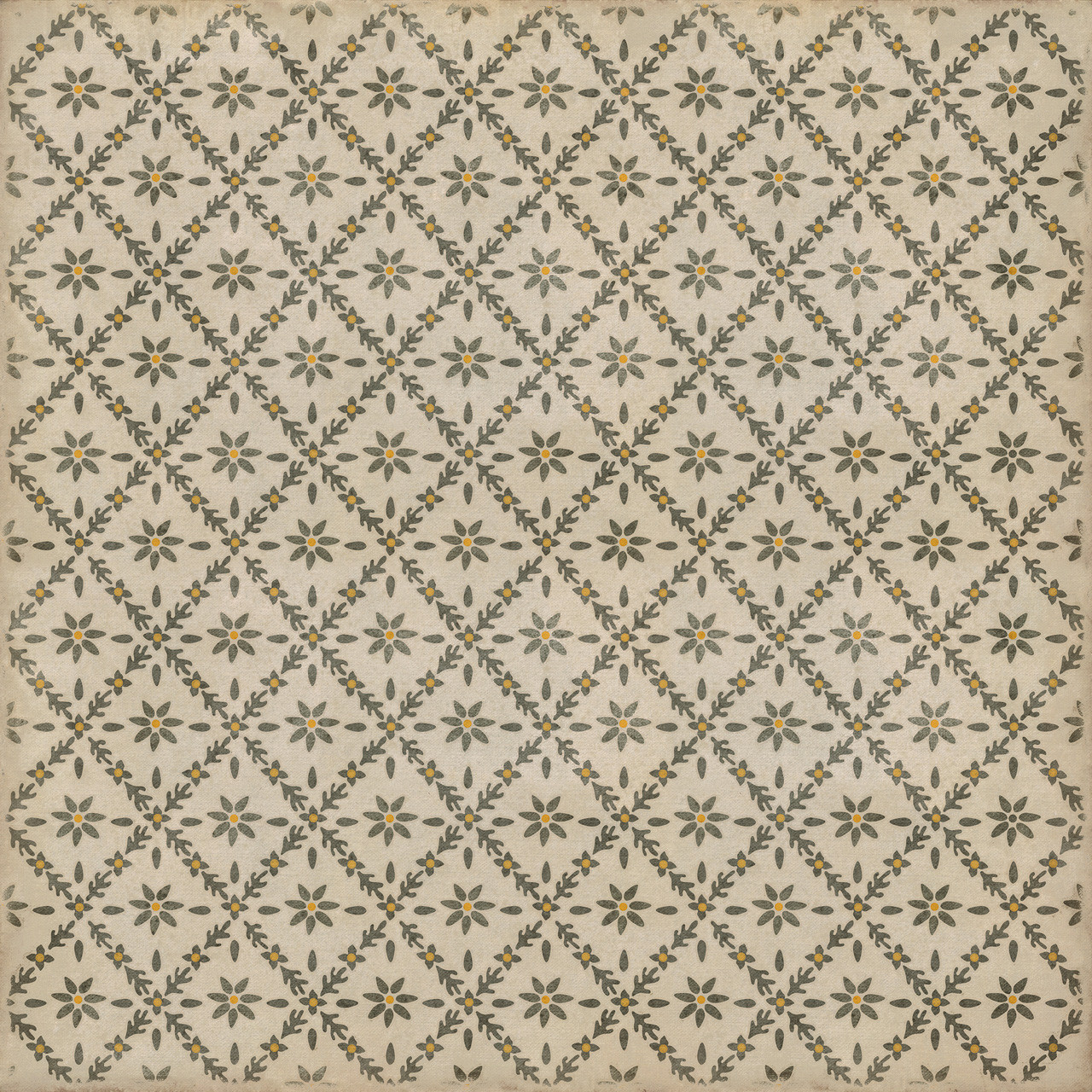 Williamsburg Naturalist Clayton - vinyl floor cloth sizes 96x96, 120x120