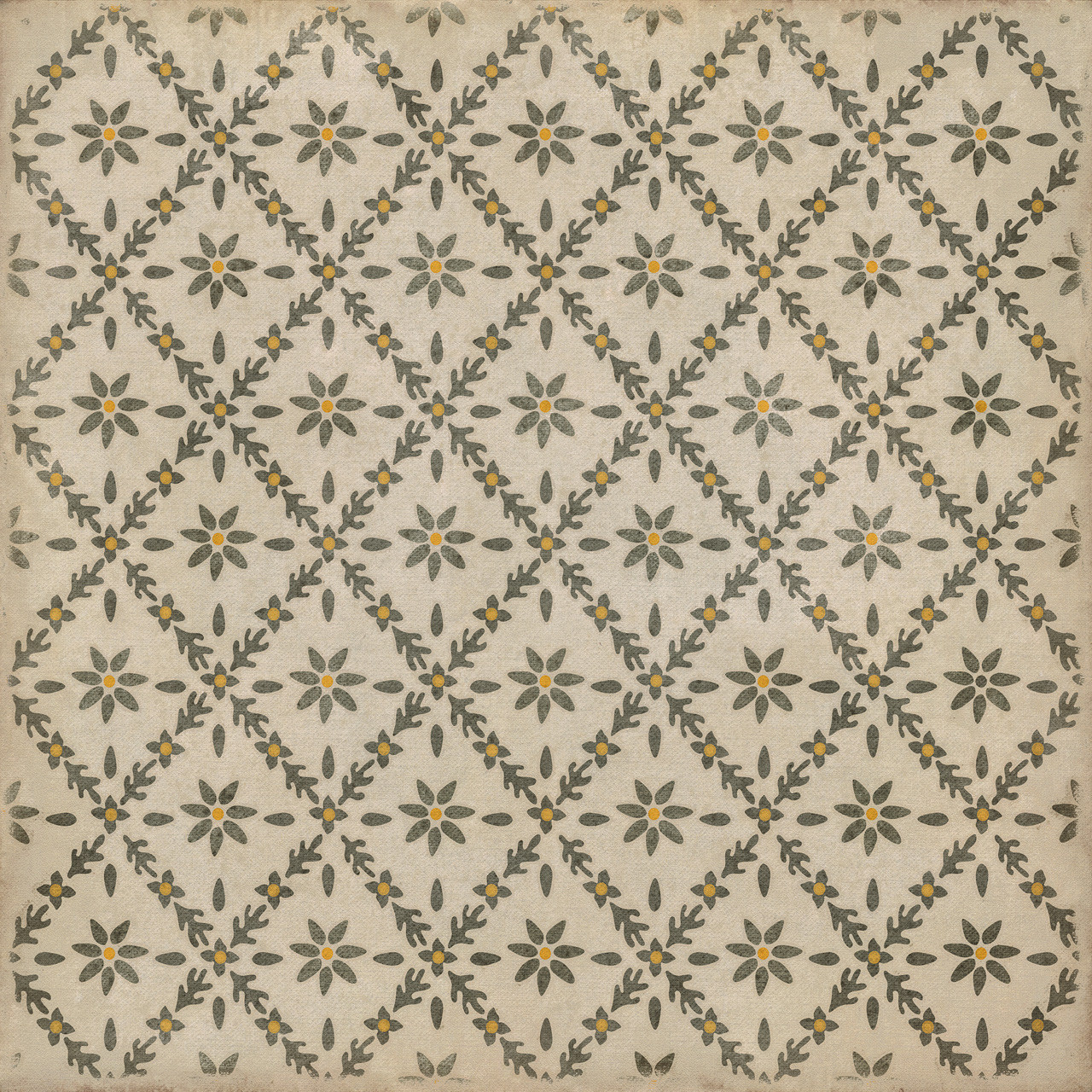 Williamsburg Naturalist Clayton - vinyl floor cloth sizes 60x60, 72x72