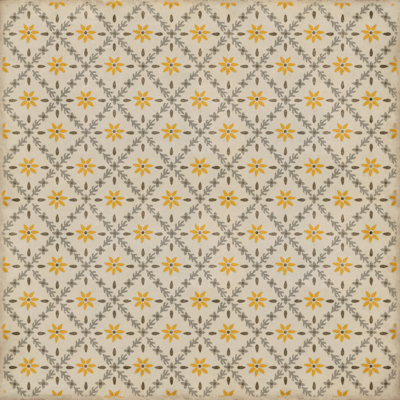 Williamsburg Naturalist Collinson - vinyl floor cloth sizes 96x96, 120x120