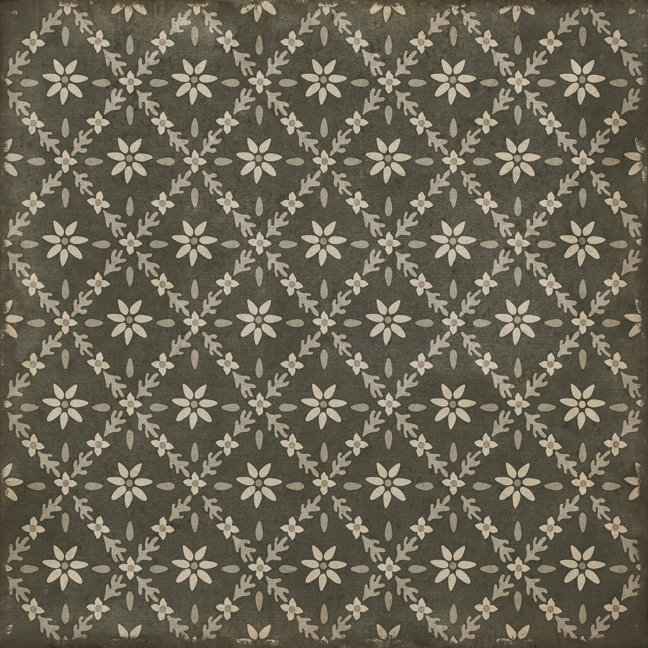 Williamsburg Naturalist Linnaeus - vinyl floor cloth sizes 60x60, 72x72