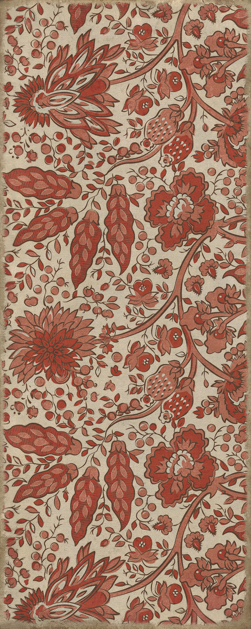 Williamsburg Garden Gate A Bird Came Down the Walk - vinyl floor cloth size 36x90
