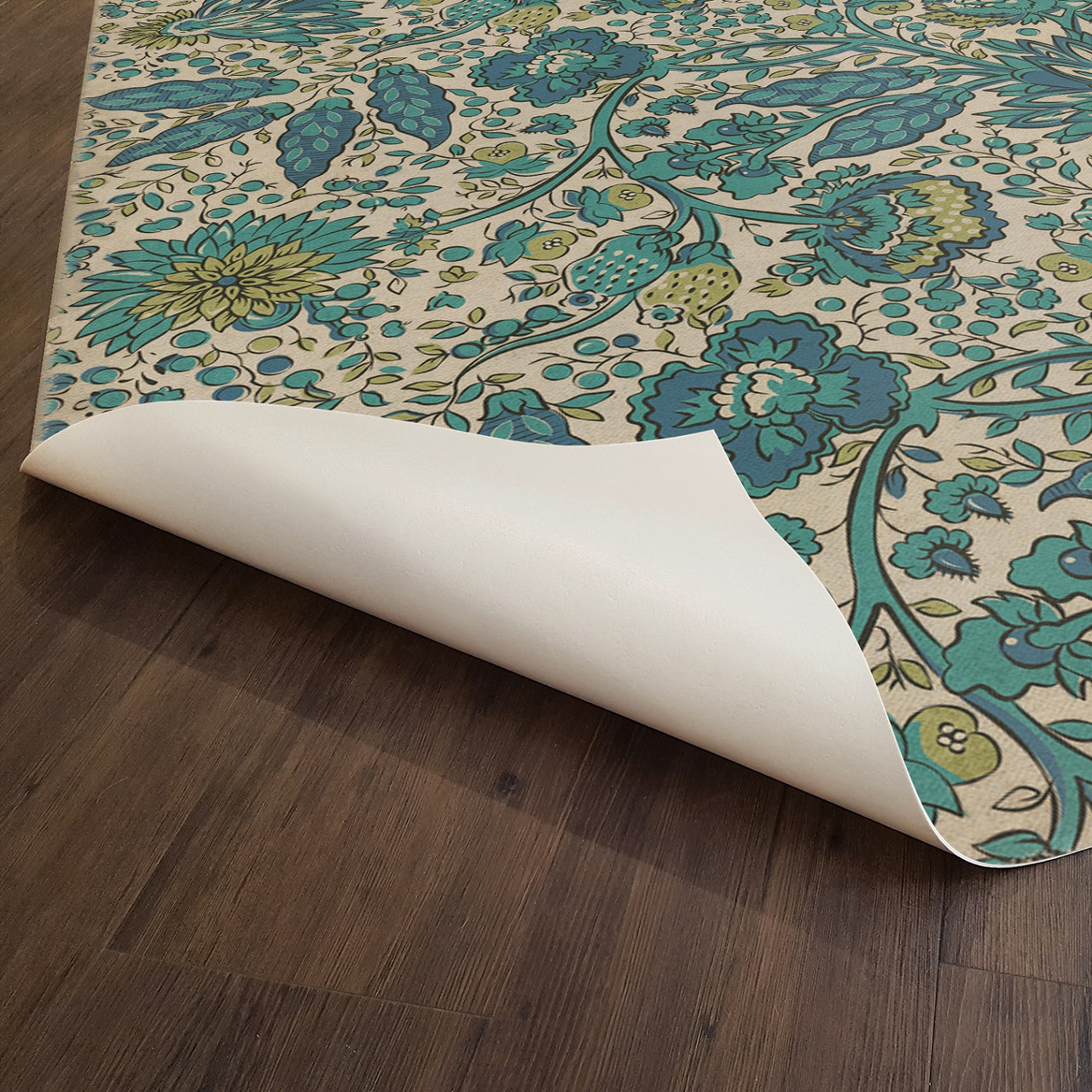 Williamsburg Garden Gate Beneath a Mountains Brow - vinyl floor cloth underside