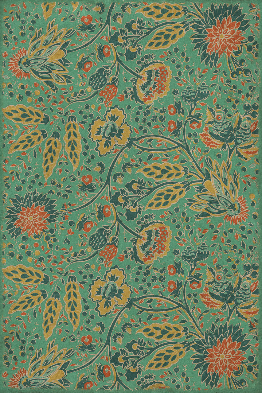 Williamsburg Garden Gate How Happy is the Little Stone - vinyl floor cloth image for all rectangles sizes