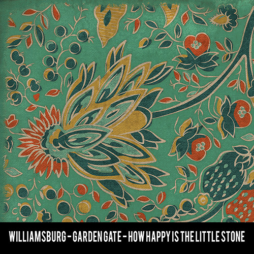 Williamsburg Garden Gate How Happy is the Little Stone - vinyl floor cloth swatch sample