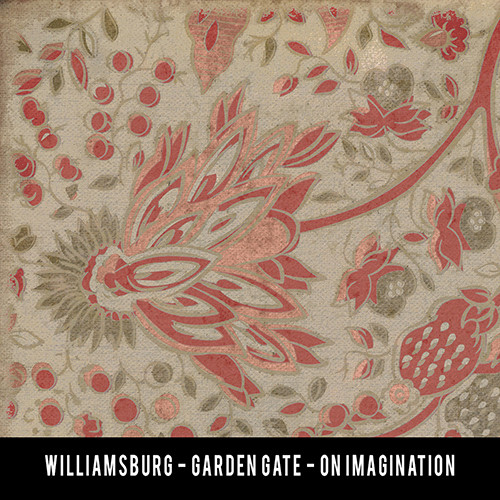Williamsburg Garden Gate On Imagination - vinyl floor cloth swatch sample