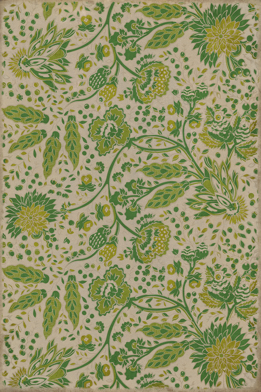 Williamsburg Garden Gate Spring in Town - vinyl floor cloth image for all rectangle sizes