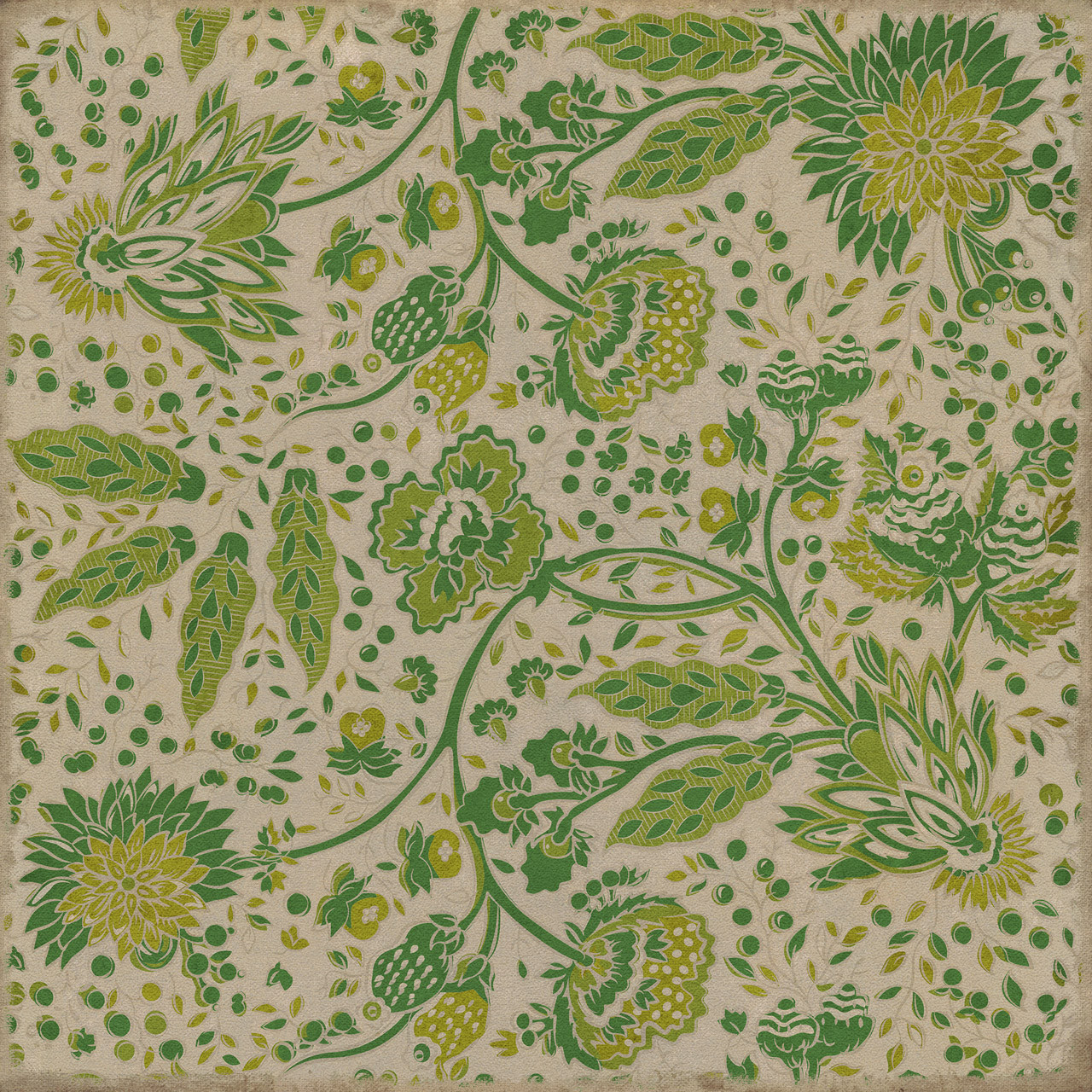 Williamsburg Garden Gate Spring in Town - vinyl floor cloth image for all square sizes