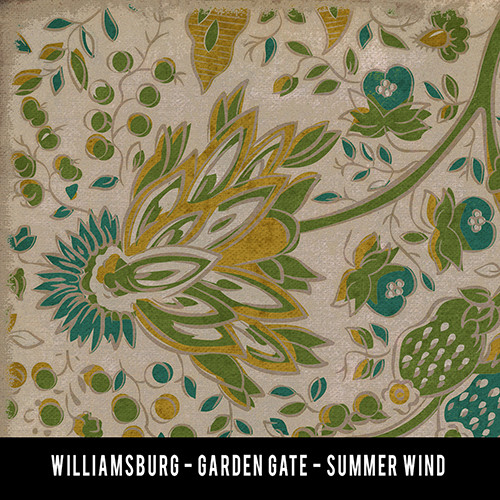 Garden Gate Summer Wind - vinyl floor cloth sample swatch 