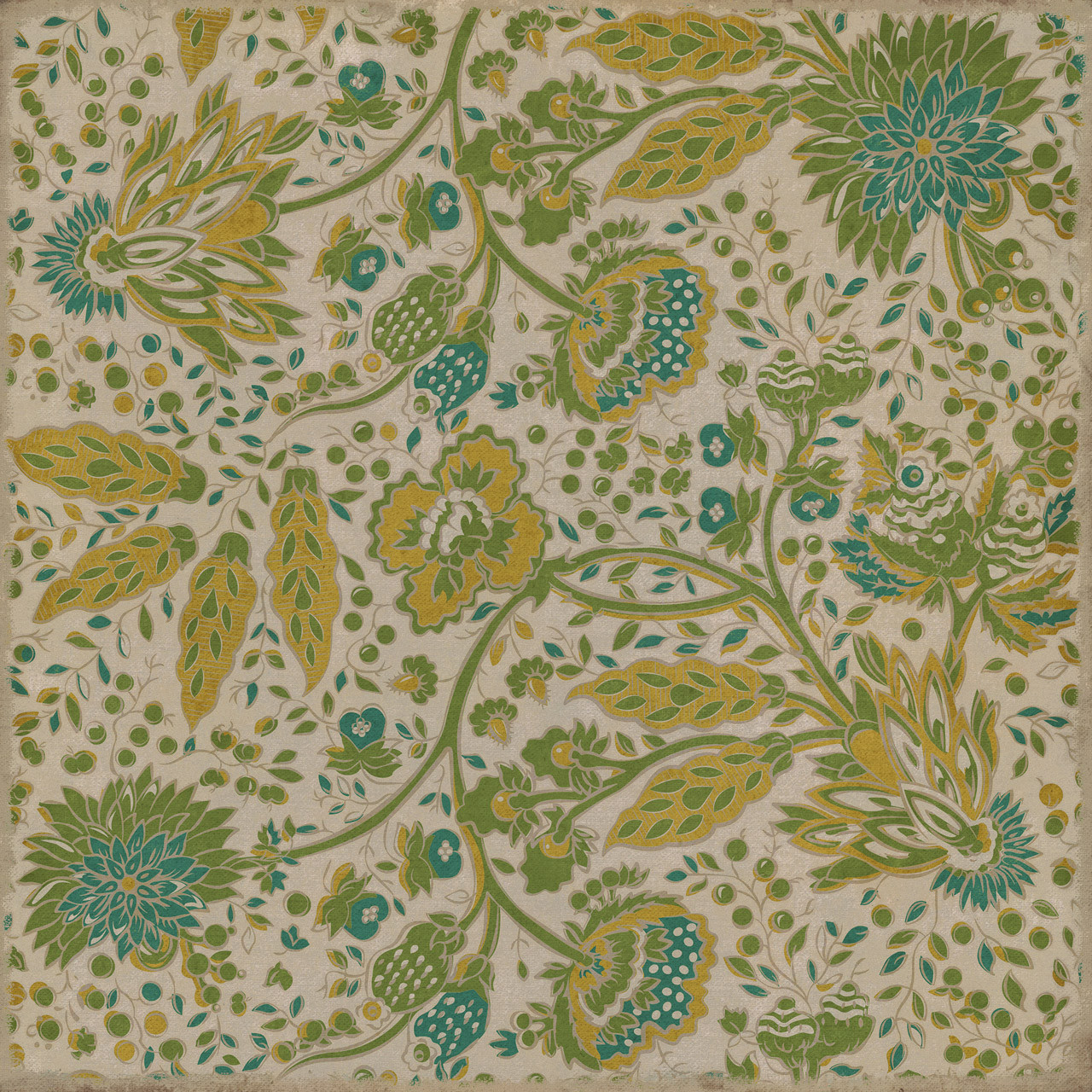 Garden Gate Summer Wind - vinyl floor cloth image for all square sizes