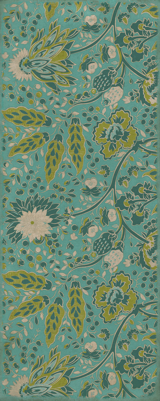 Williamsburg Garden Gate The Frost Spirit - vinyl floor cloth sizes 30x75, 36x90