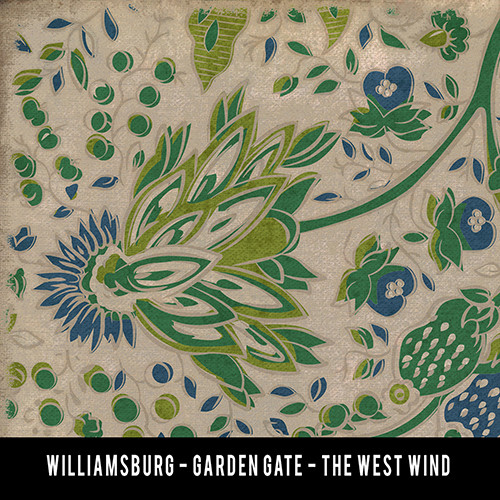 Williamsburg Garden Gate The West Wind - vinyl floor cloth sample swatch