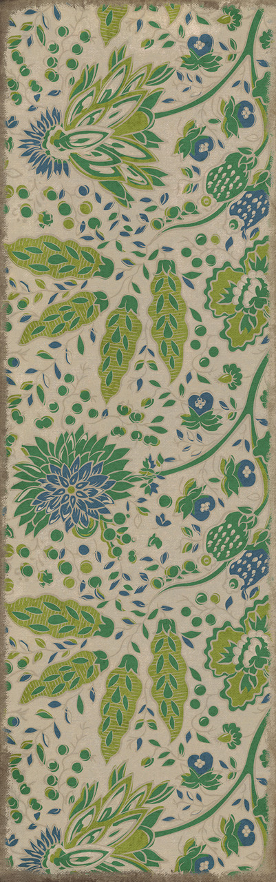 Williamsburg Garden Gate The West Wind - vinyl floor cloth size 36x115