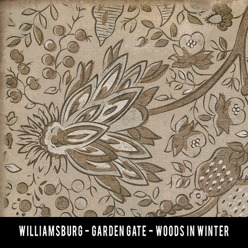 Garden Gate Woods in Winter - vinyl floor cloth sample swatch