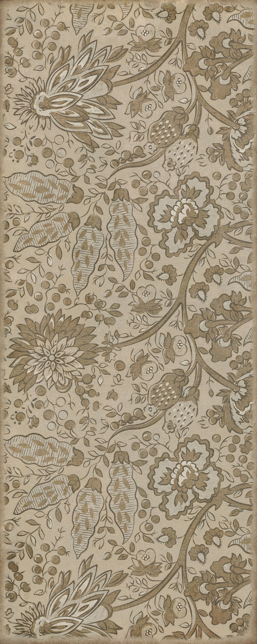 Garden Gate Woods in Winter - vinyl floor cloth size 36x90