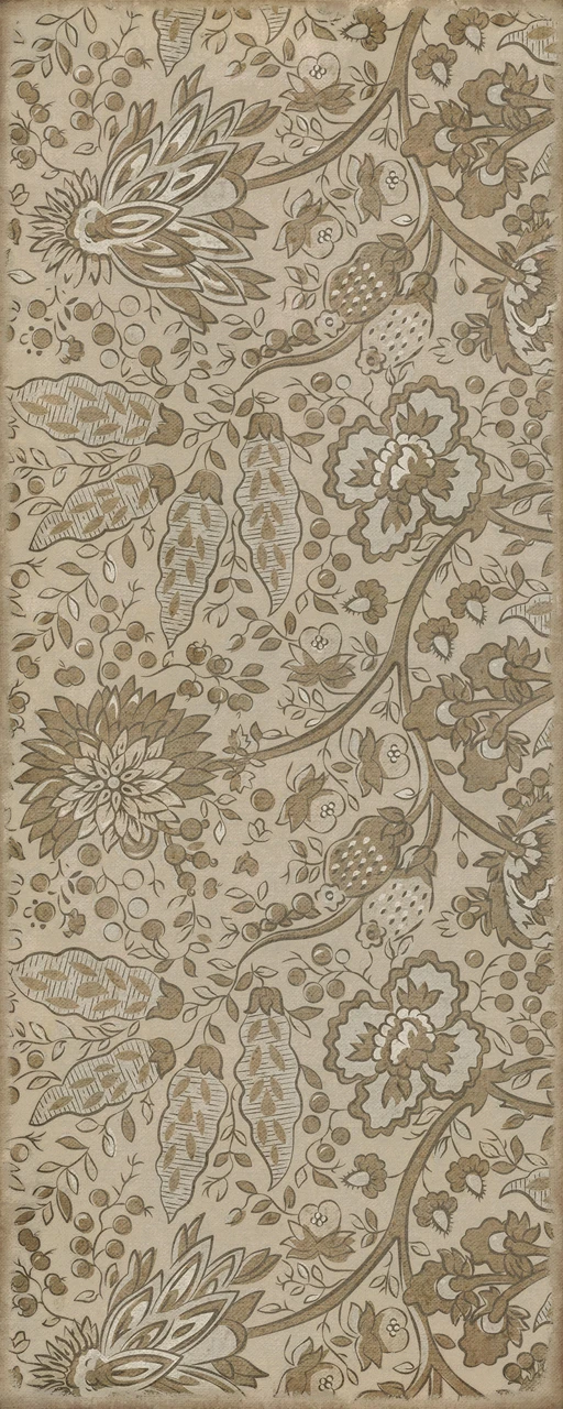 Garden Gate Woods in Winter - vinyl floor cloth sizes 30x75, 36x90