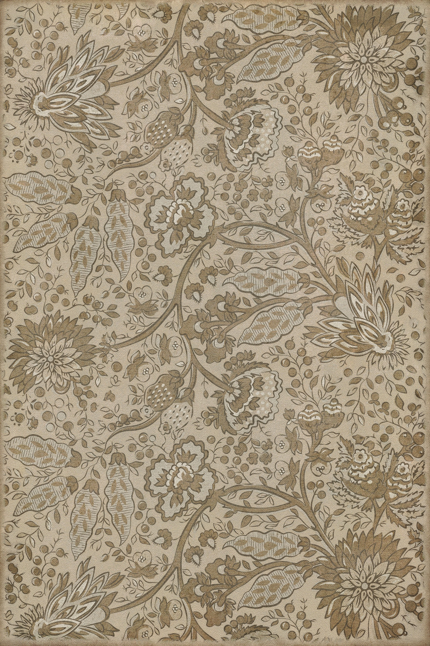 Williamsburg Garden Gate Woods in Winter - vinyl floor cloth image for all rectangle sizes