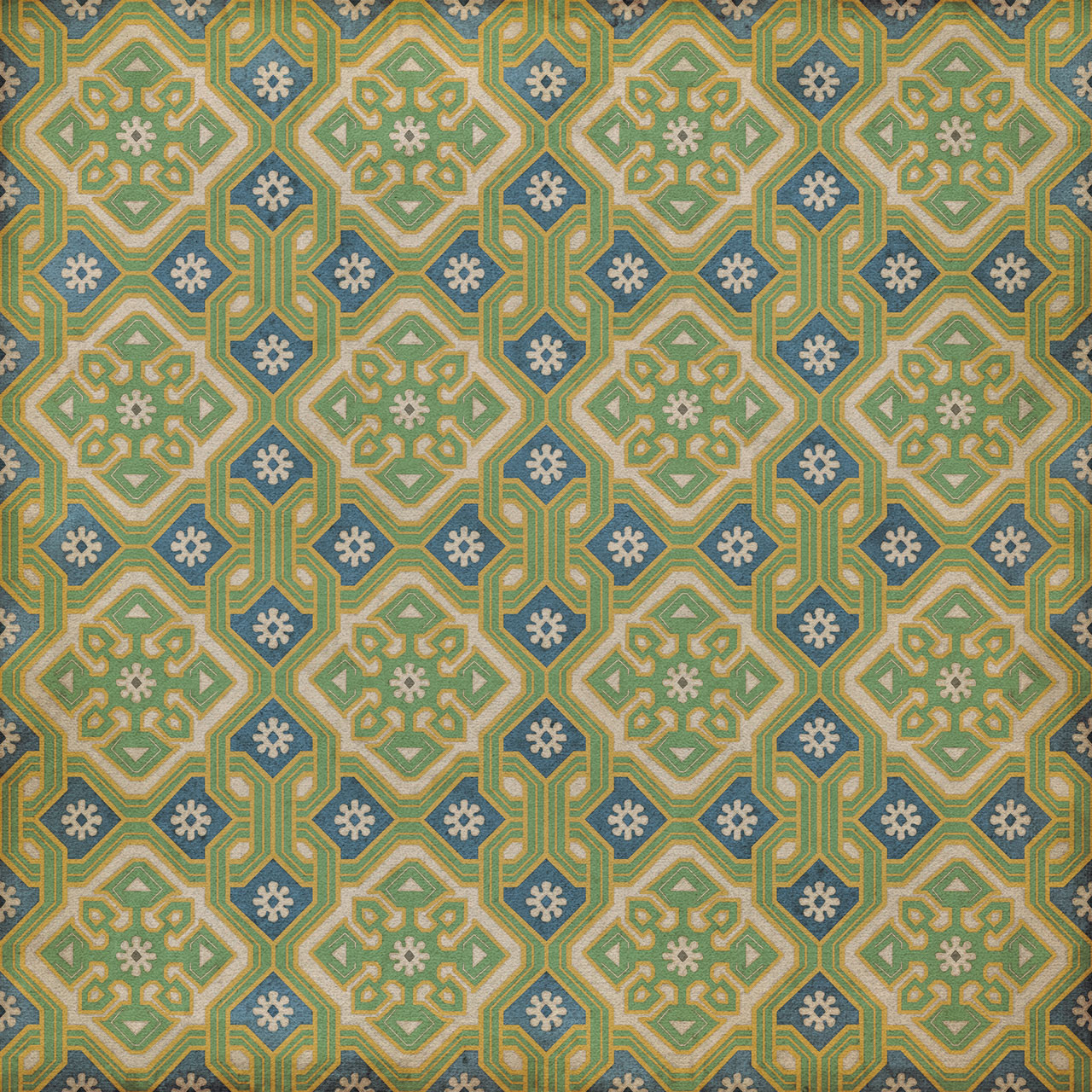 Williamsburg Tarpley Dunbar - vinyl floor cloth sizes 36x36, 48x48