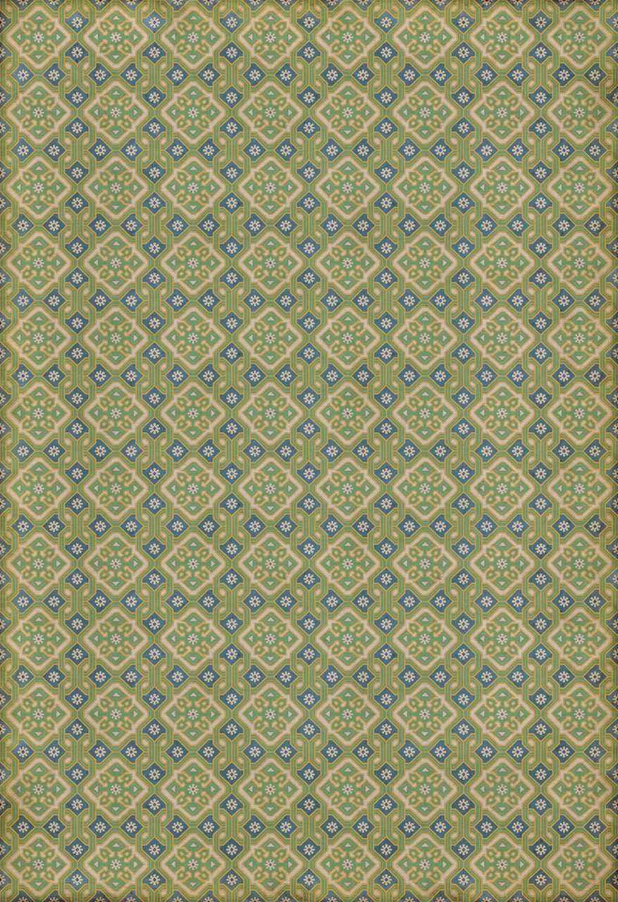 Williamsburg Tarpley Dunbar - vinyl floor cloth sizes 96x140, 120x175