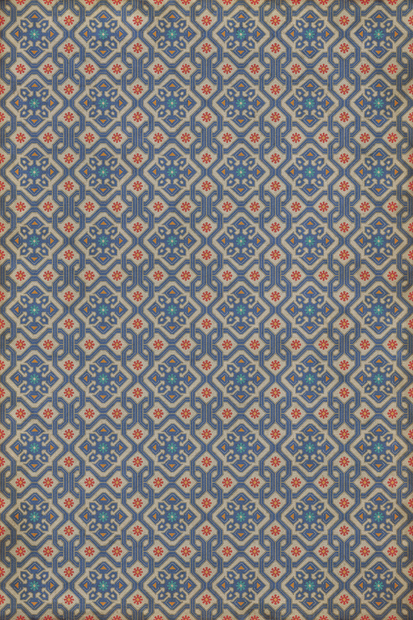 Williamsburg Tarpley Rumbold - vinyl floor cloth sizes 20x30, 24x36, 38x56, 52x76, 70x102