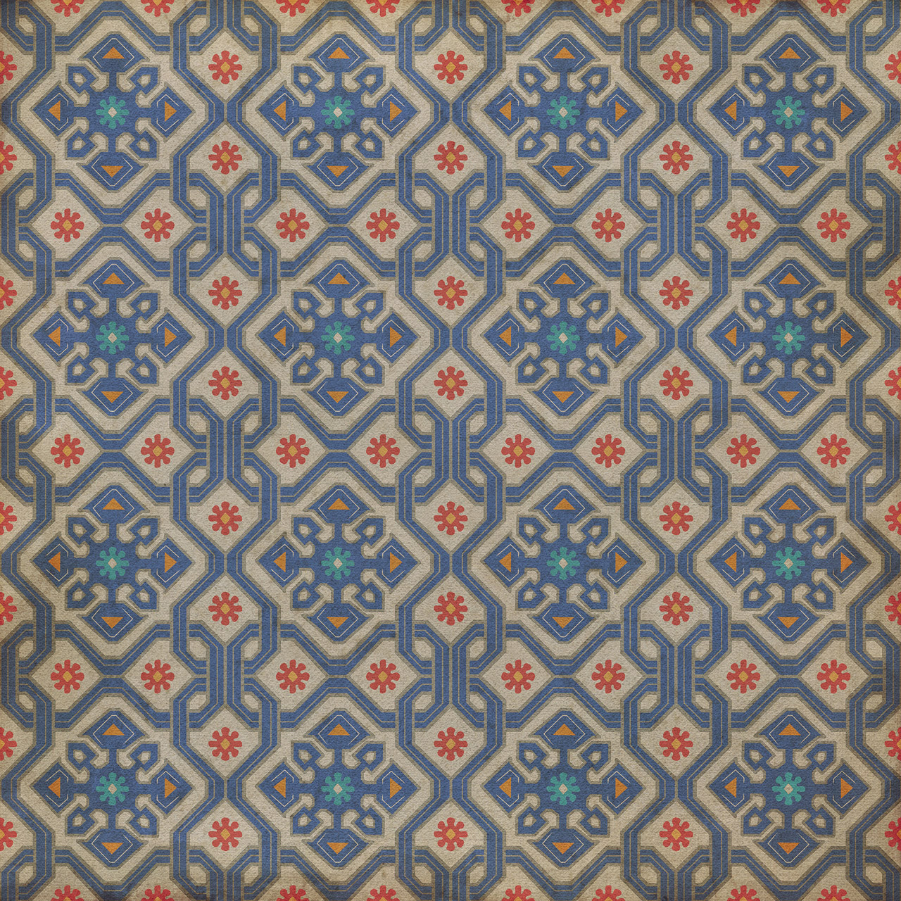 Williamsburg Tarpley Rumbold - vinyl floor cloth sizes 36x36, 48x48