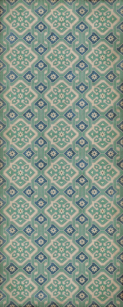 Williamsburg Tarpley Tarleton - vinyl floor cloth size 36x90