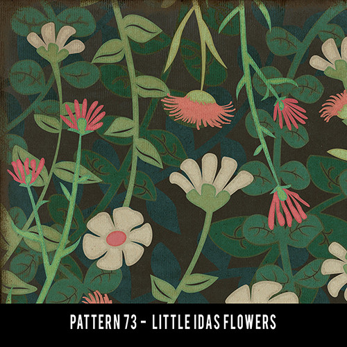 Pattern 73 Little Ida's Flowers - vinyl floor cloth sample swatch