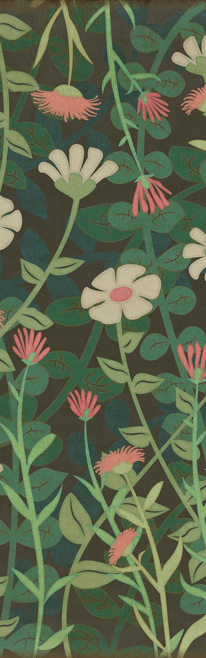 Pattern 73 Little Ida's Flowers - vinyl floor cloth sizes 26x83, 36x115