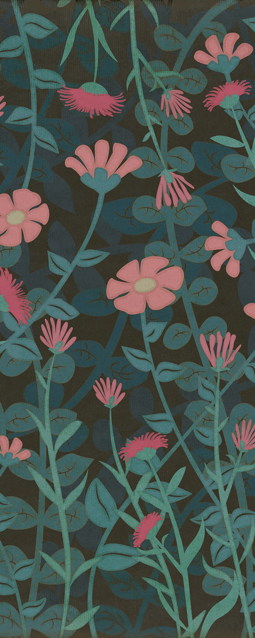 Pattern 73 Pocket Full of Posies - vinyl floor cloth sizes 30x75, 36x90