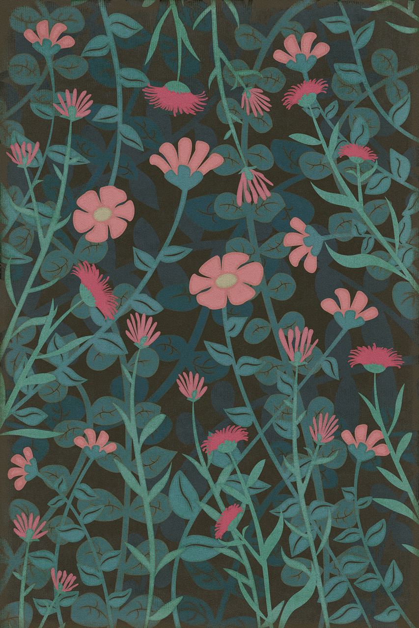 Pattern 73 Pocket Full of Posies - vinyl floor cloth, mage for all rectangle sizes
