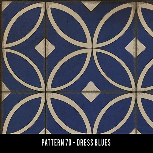 Pattern 70 Dress Blues - vinyl floor cloth sample swatch
