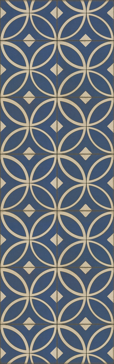 Pattern 70 Dress Blues - vinyl floor cloth sizes 26x83, 36x115
