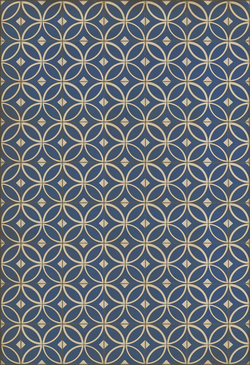 Pattern 70 Dress Blues - vinyl floor cloth sizes 96x140, 120x175