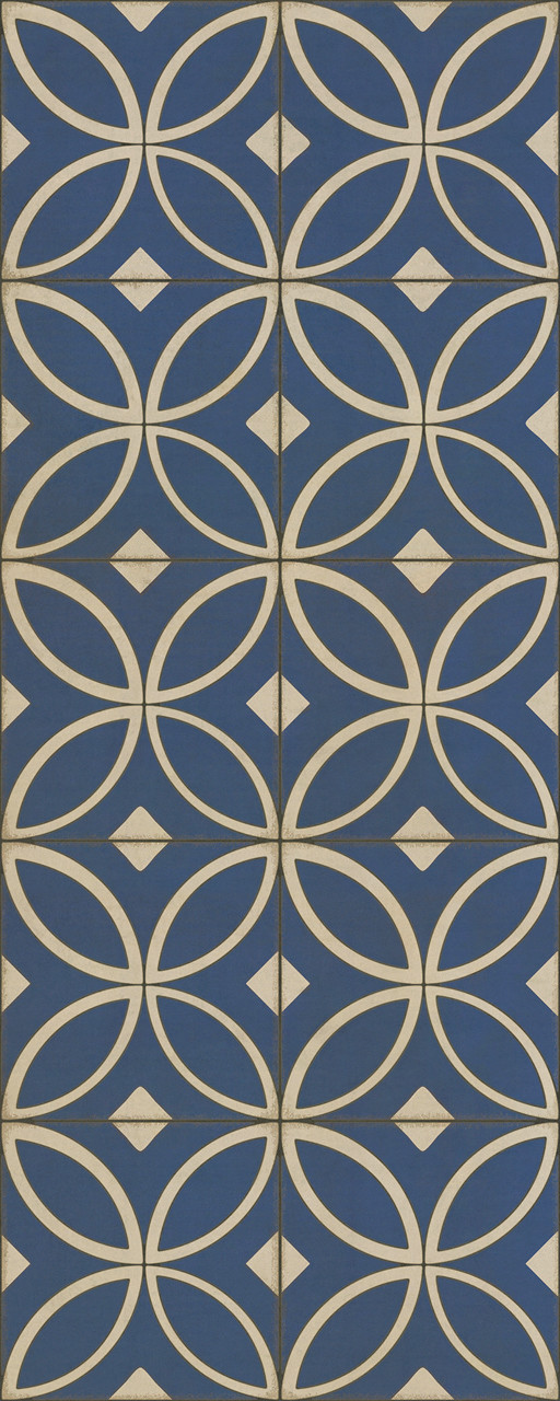 Pattern 70 Dress Blues - vinyl floor cloth sizes 30x75, 36x90