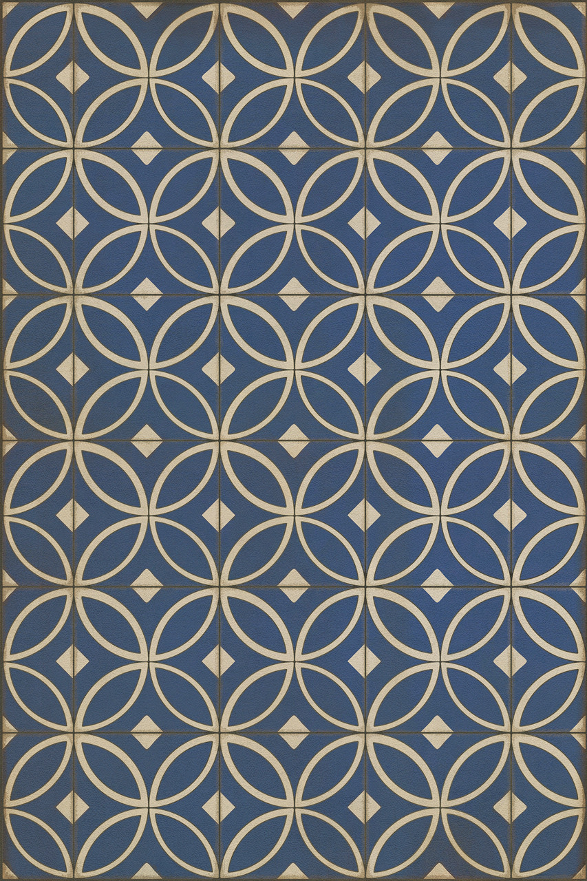 Pattern 70 Dress Blues - vinyl floor cloth sizes 20x30, 24x36, 30x44, 38x56, 52x76, 70x102