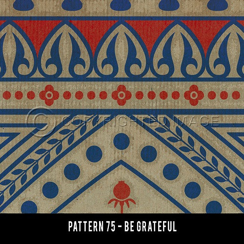 Pattern 75 Be Grateful - vinyl floor cloth swatch sample